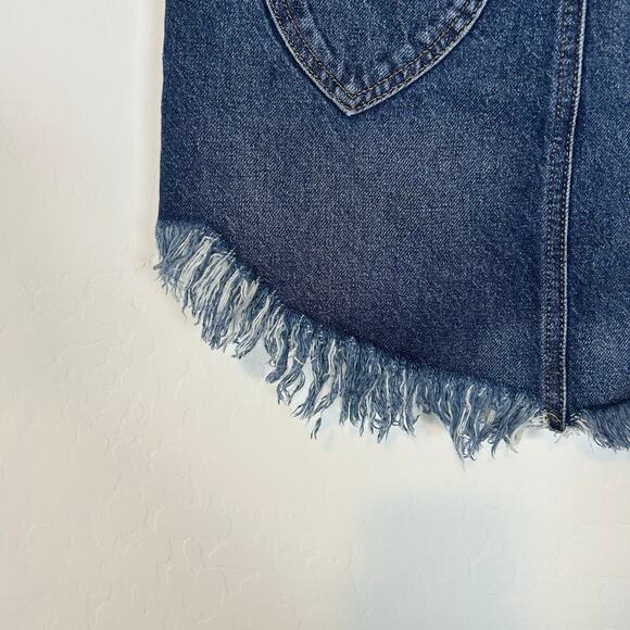 Free People We the Free Bailey Denim Mini Skirt. Size Waist 26 100% Cotton - Picture 7 of 11